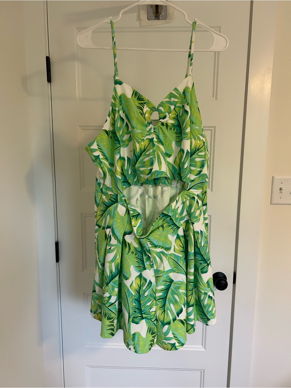 Green Tropical Leaf Cutout Romper